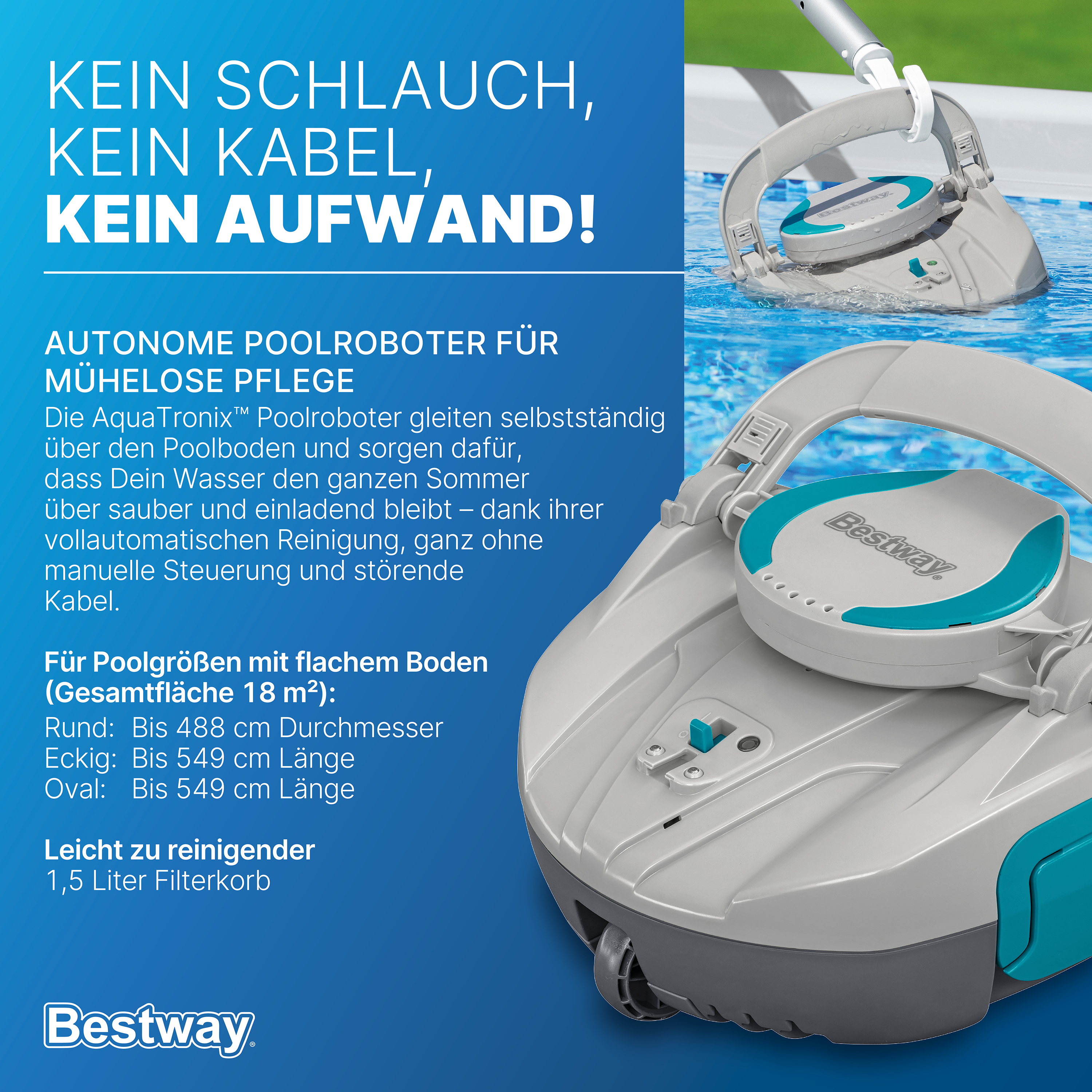 Autonomer, akkubetriebener Poolroboter AquaTronix™ G100