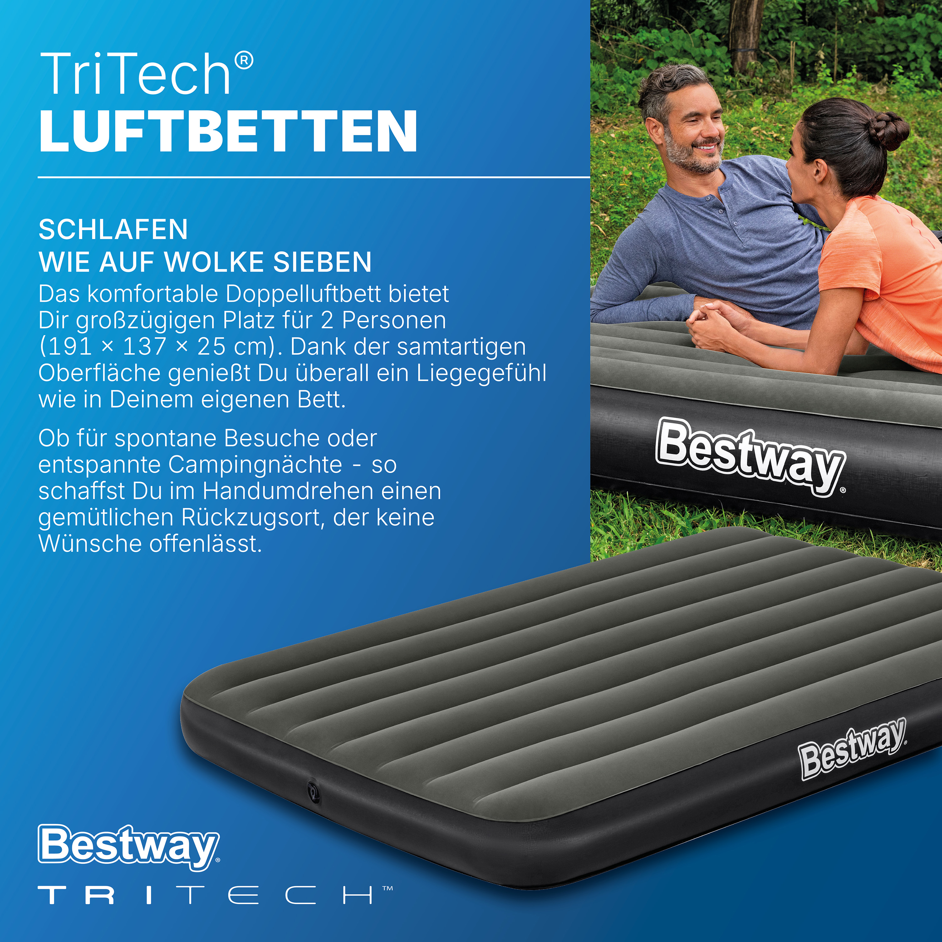 TriTech® Doppelluftbett 191 x 137 x 25 cm