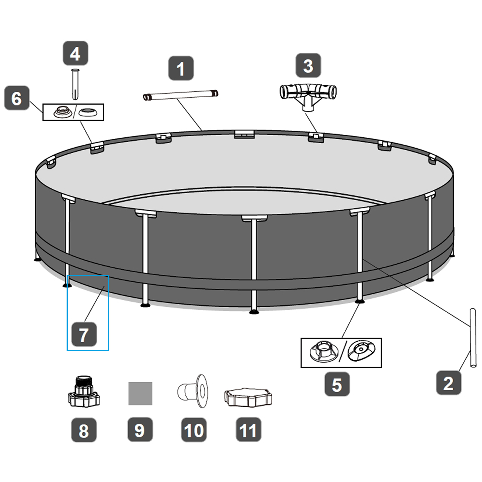 Bestway® Spare Part Liner (blue) for Steel Pro™ frame pool 305 x 76 cm (2023), round Bestway® Spare Part Liner (blue) for Steel Pro™ frame pool 396 x 84 cm (2023), round