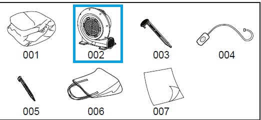 Bestway® Spare Part Blower motor (orange) for various H2OGO!® Waterparks