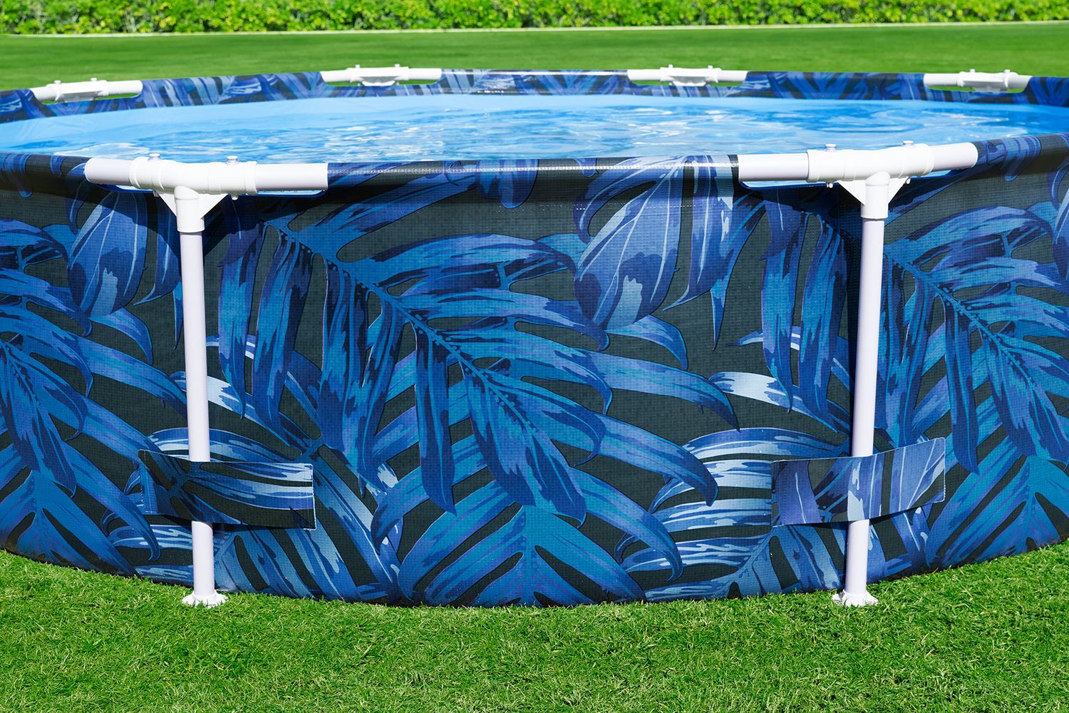 Steel Pro™ Frame Pool ohne Pumpe Ø 305 x 66 cm, tropisches Blatt-Design, rund
