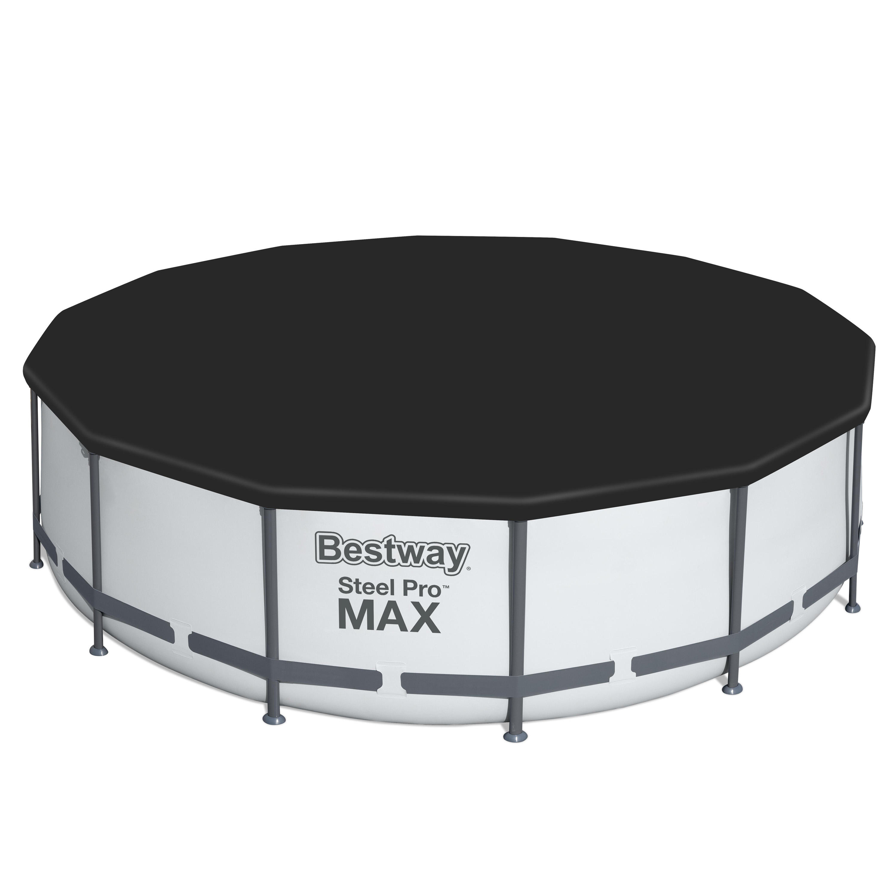 Steel Pro MAX™ Frame Pool Komplett Set mit Filterpumpe Ø 427 x 107 cm, lichtgrau, rund