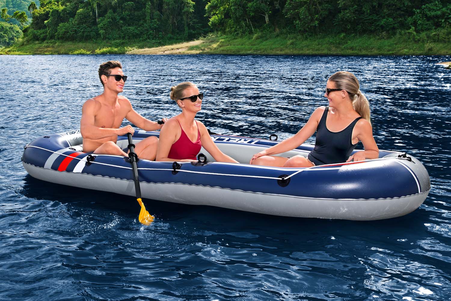 Hydro-Force™ Schlauchboot-Set für 3 Erwachsene + Kind Treck X3 307 x 126 x 39 cm