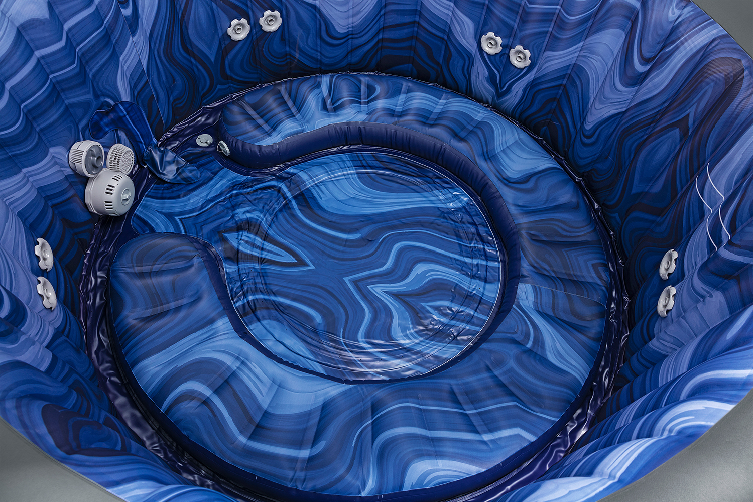 LAY-Z-SPA® Energiespar Whirlpool Santorini HydroJet Pro™ mit App-Steuerung, für 7 Personen Ø 216 x 80 cm, Graphit