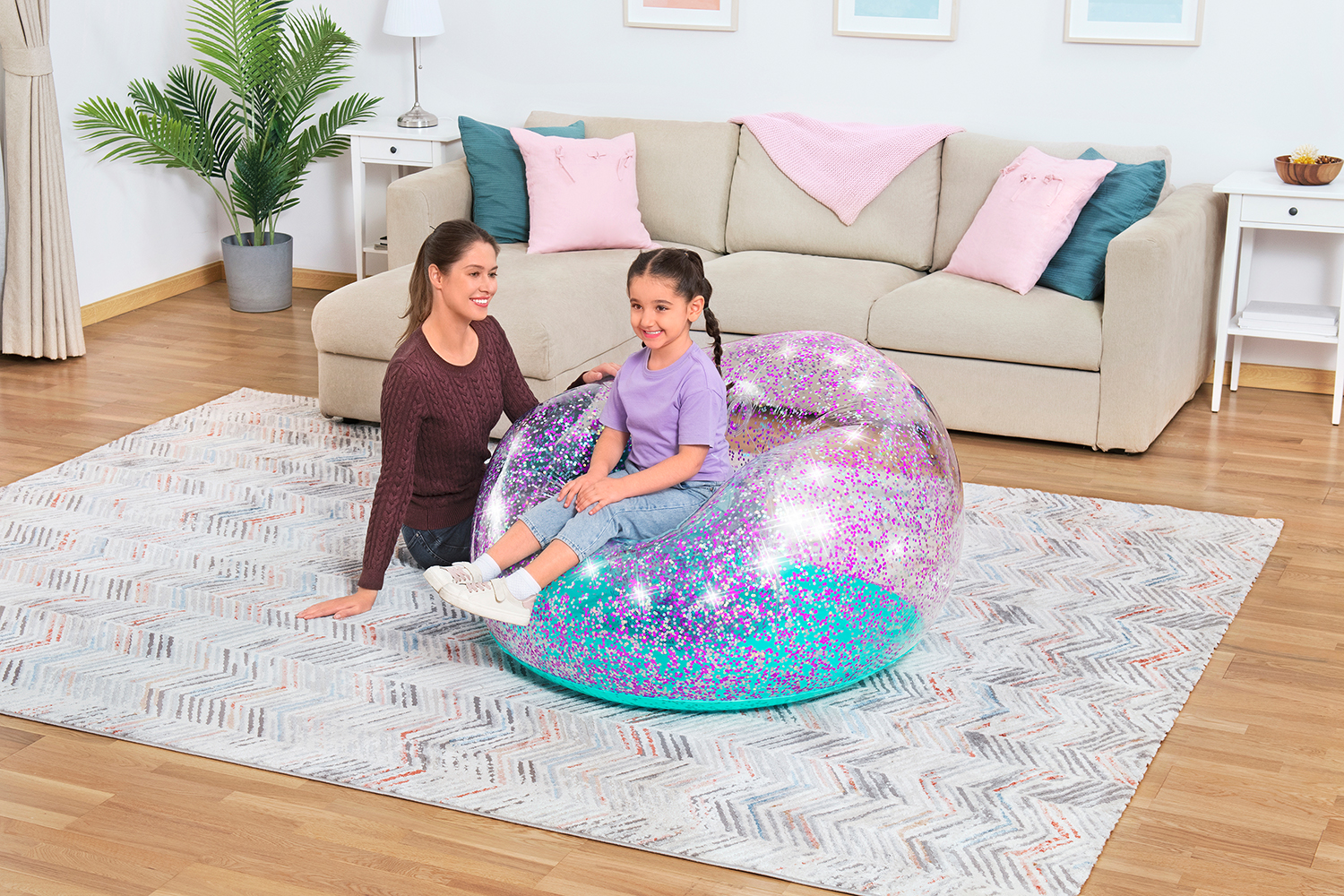 Inflate-A-Chair™ Luftsessel Glitter Dream™ 114 x 112 x 66 cm