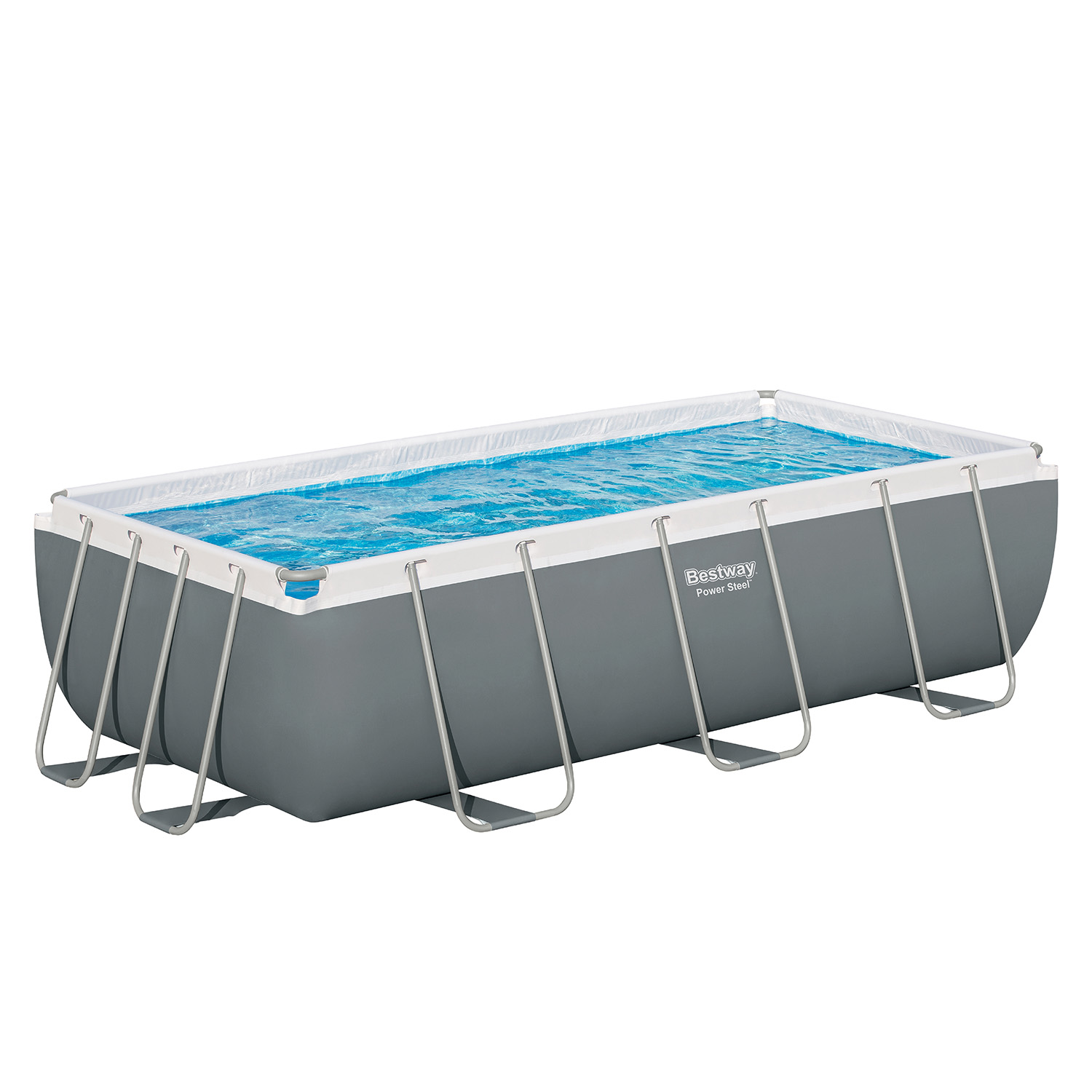 Power Steel™ Solo Pool ohne Zubehör 404 x 201 x 100 cm, grau, eckig