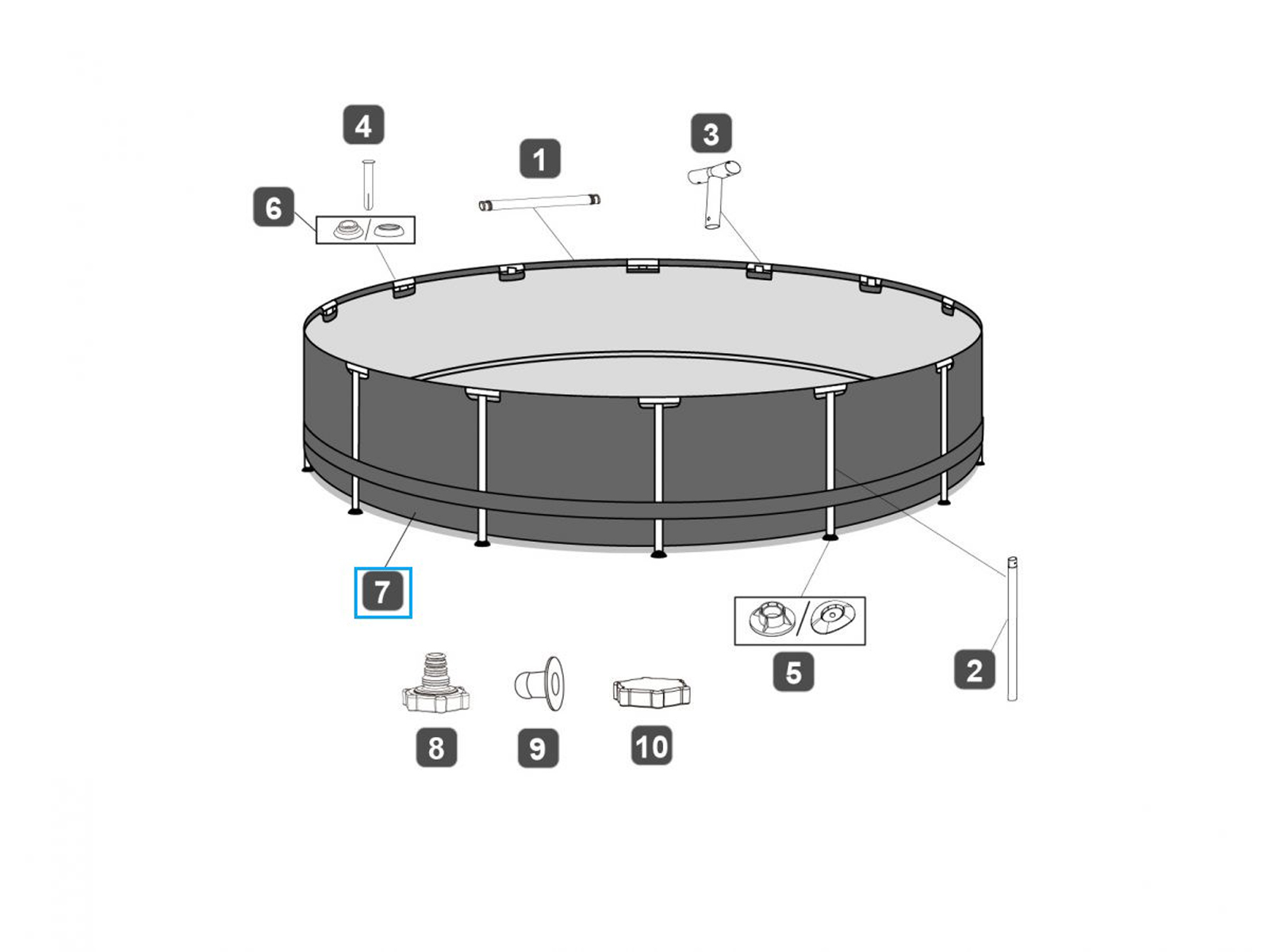 Bestway® Spare Part Pool liner for Steel Pro MAX™ Deluxe Series pool 366cm x 100cm Bestway® Spare Part Pool liner for Steel Pro MAX™ Deluxe Series pool 366cm x 100cm