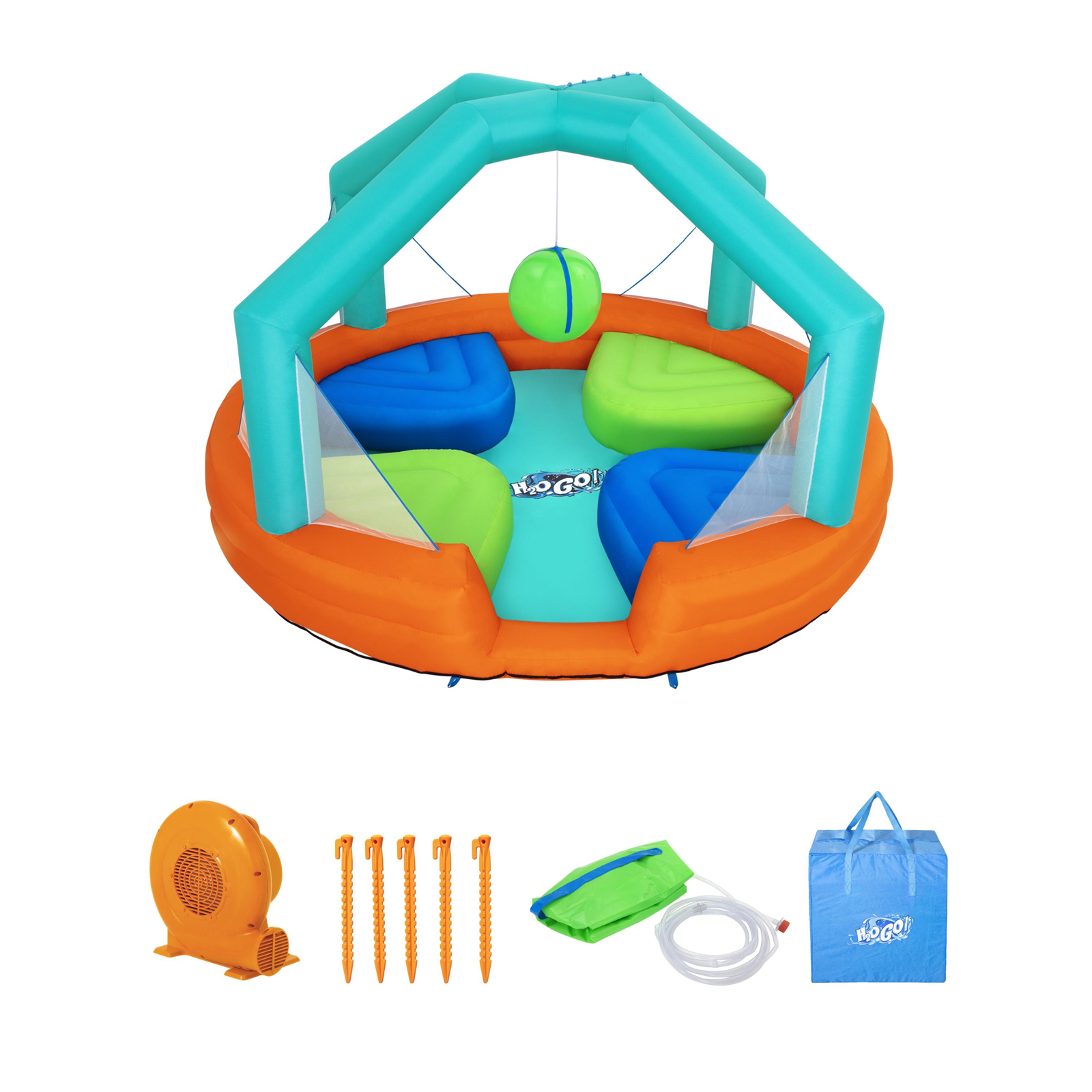 H2OGO! Wasserpark Dodge & Drench mit Dauergebläse 450 x 450 x 268 cm