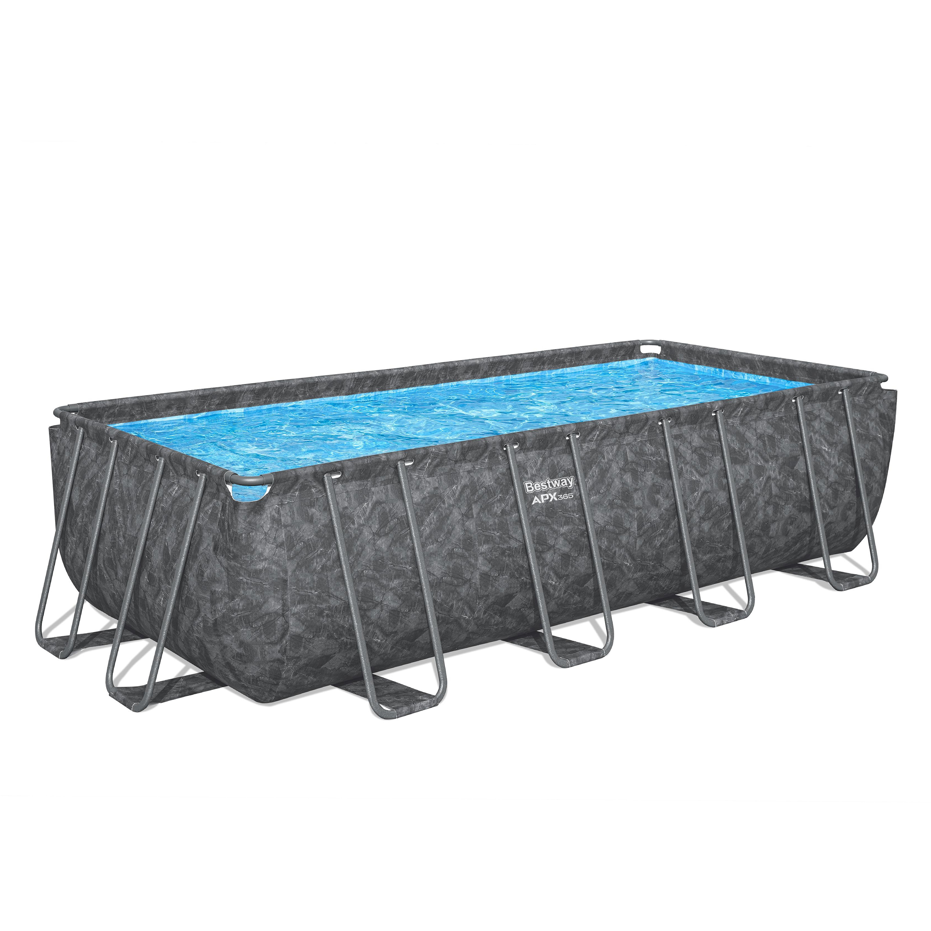 APX365™ Winterfester Solo Pool ohne Zubehör 549 x 274 x 132 cm, Marmor-Optik (Dunkel), eckig