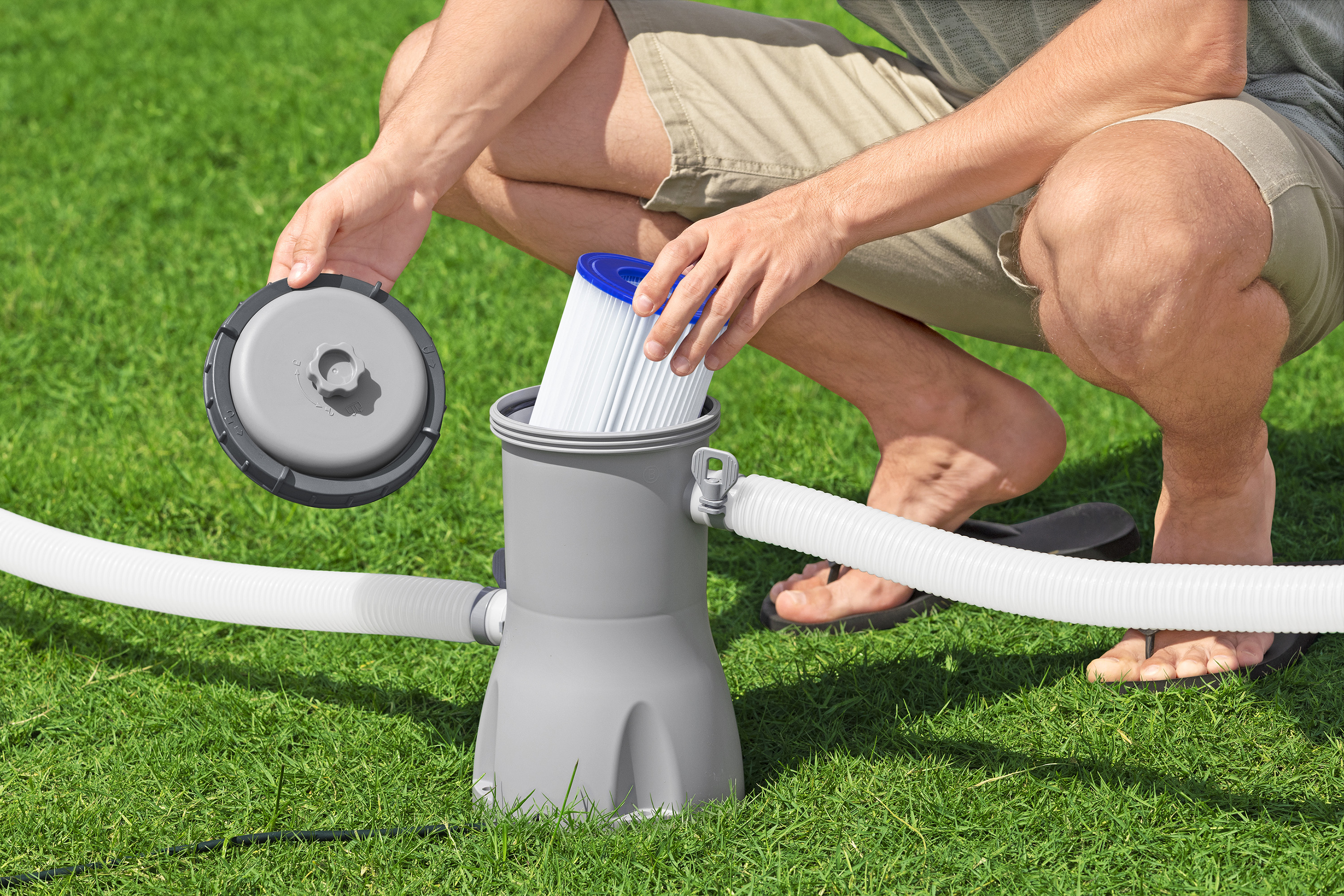 Steel Pro MAX™ Frame Pool Komplett Set mit Filterpumpe 488 x 305 x 107 cm, grau, oval