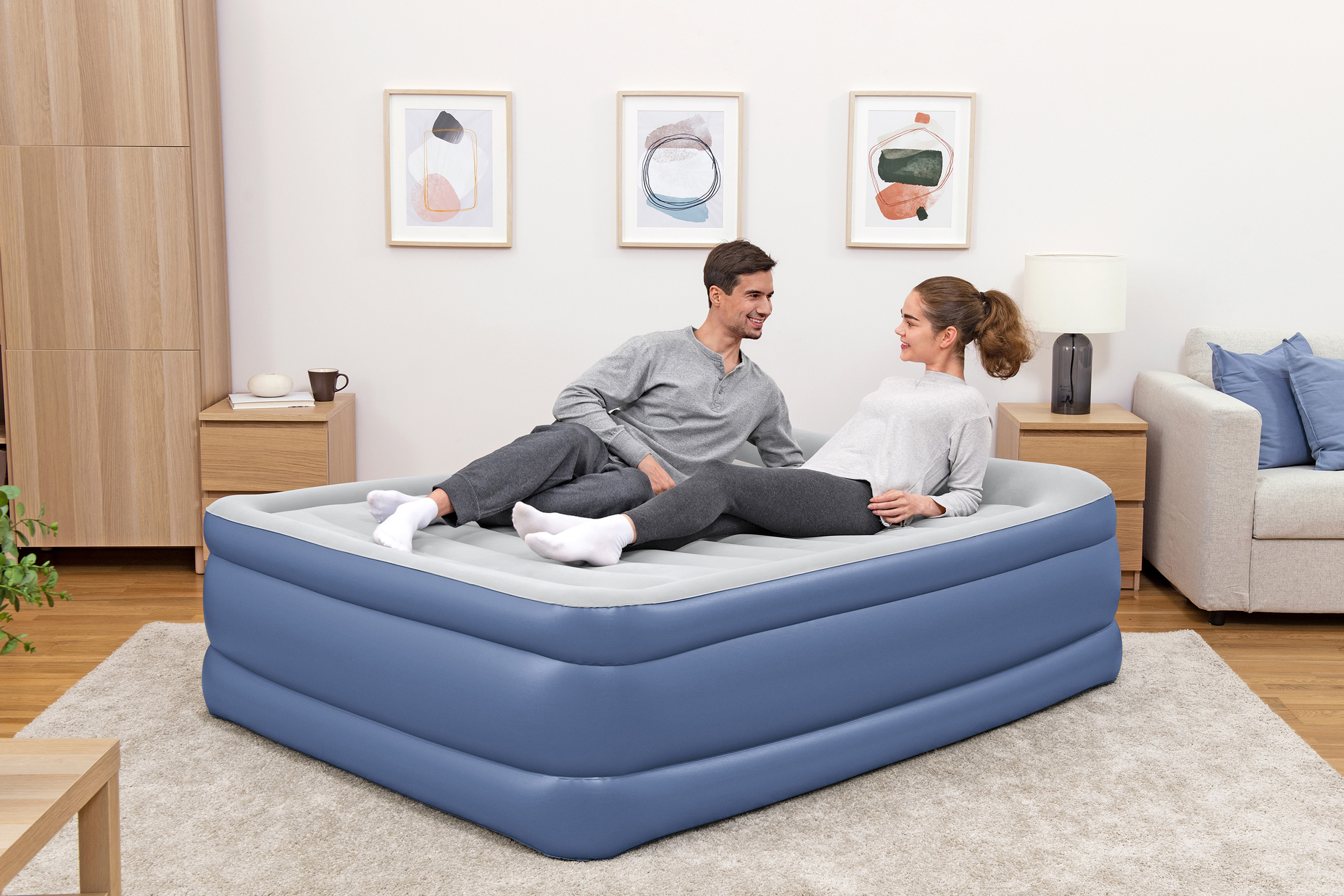 TriTech® Doppelluftbett mit integrierter Elektropumpe 203 x 152 x 61 cm