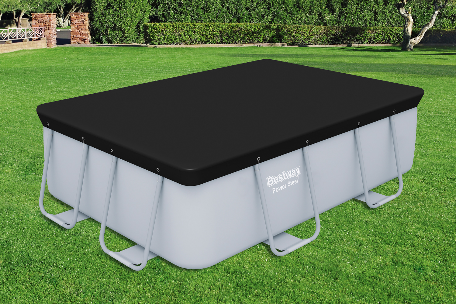 PVC-Abdeckplane 269 x 179 cm, schwarz, eckig