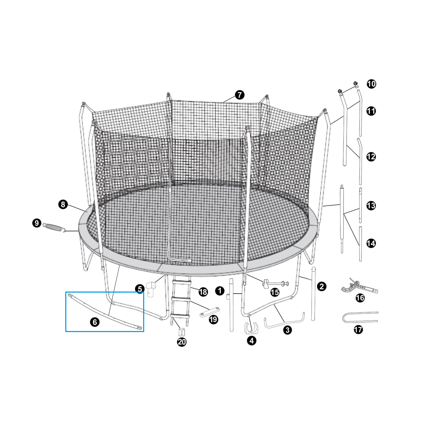Bestway® Spare Part Base Rail for 14' x 9'4.5"/4.27m x 2.86m Xtreme Air Trampoline