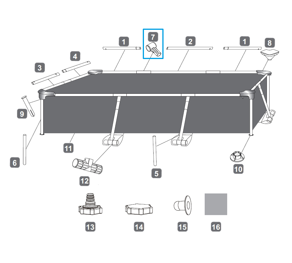 Bestway® Spare Part T-connector (white) for Steel Pro™ frame pools 259 x 170 x 61 cm (2023)
