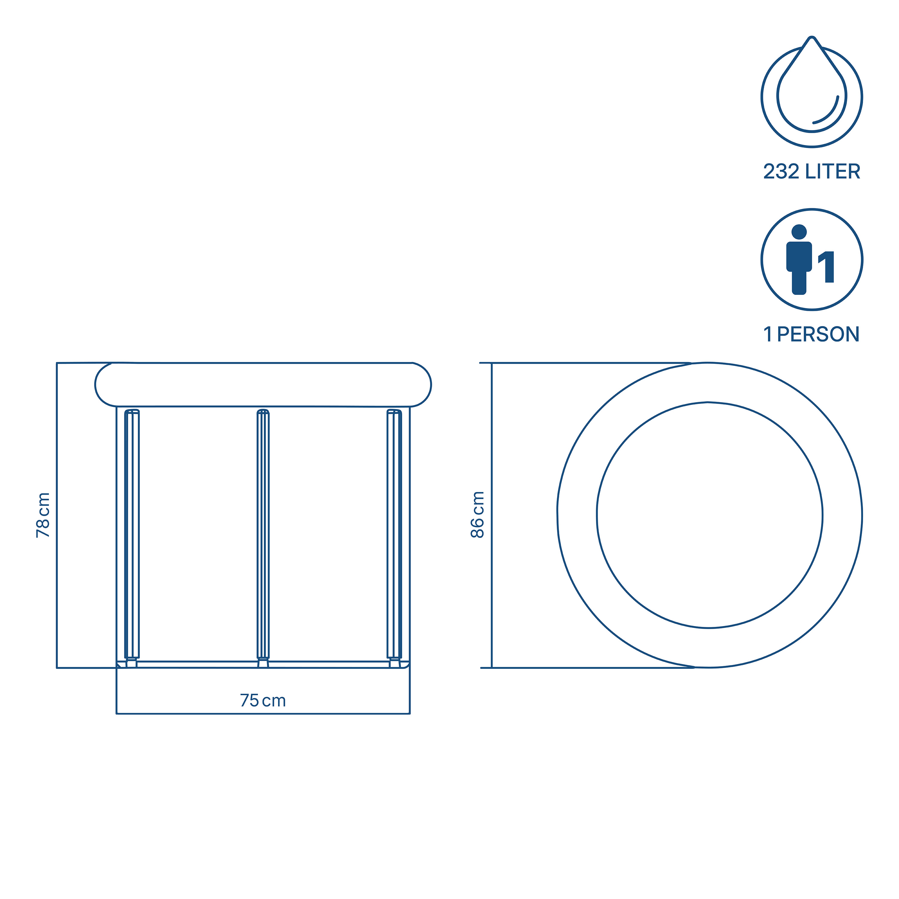 LAY-Z-SPA® Eisbad Glacial Zen™ Ø 75 x 78 cm, rund
