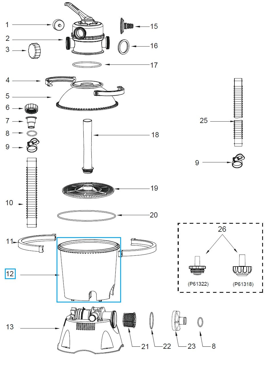 Bestway® Spare Part Tank for Flowclear™ sand filter unit (58515 | EU, 58634 | GS)