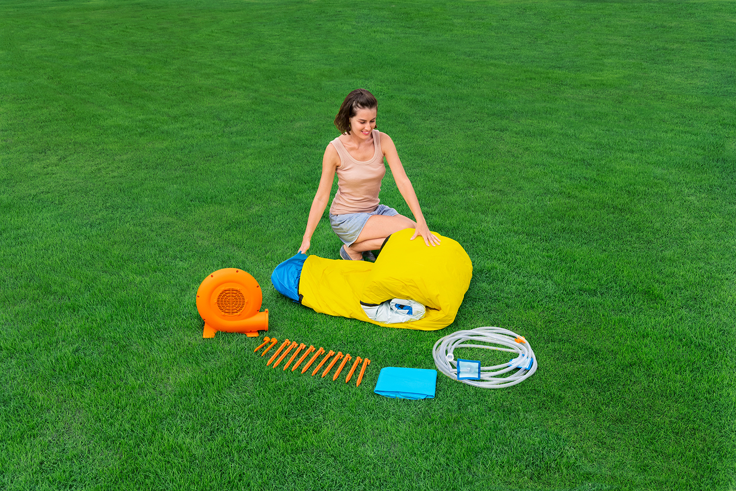 H2OGO!® Mega-Wasserpark Wasserberg mit Dauergebläse 435 x 286 x 267 cm H2OGO!® Mega-Wasserpark Wasserberg mit Dauergebläse 435 x 286 x 267 cm
