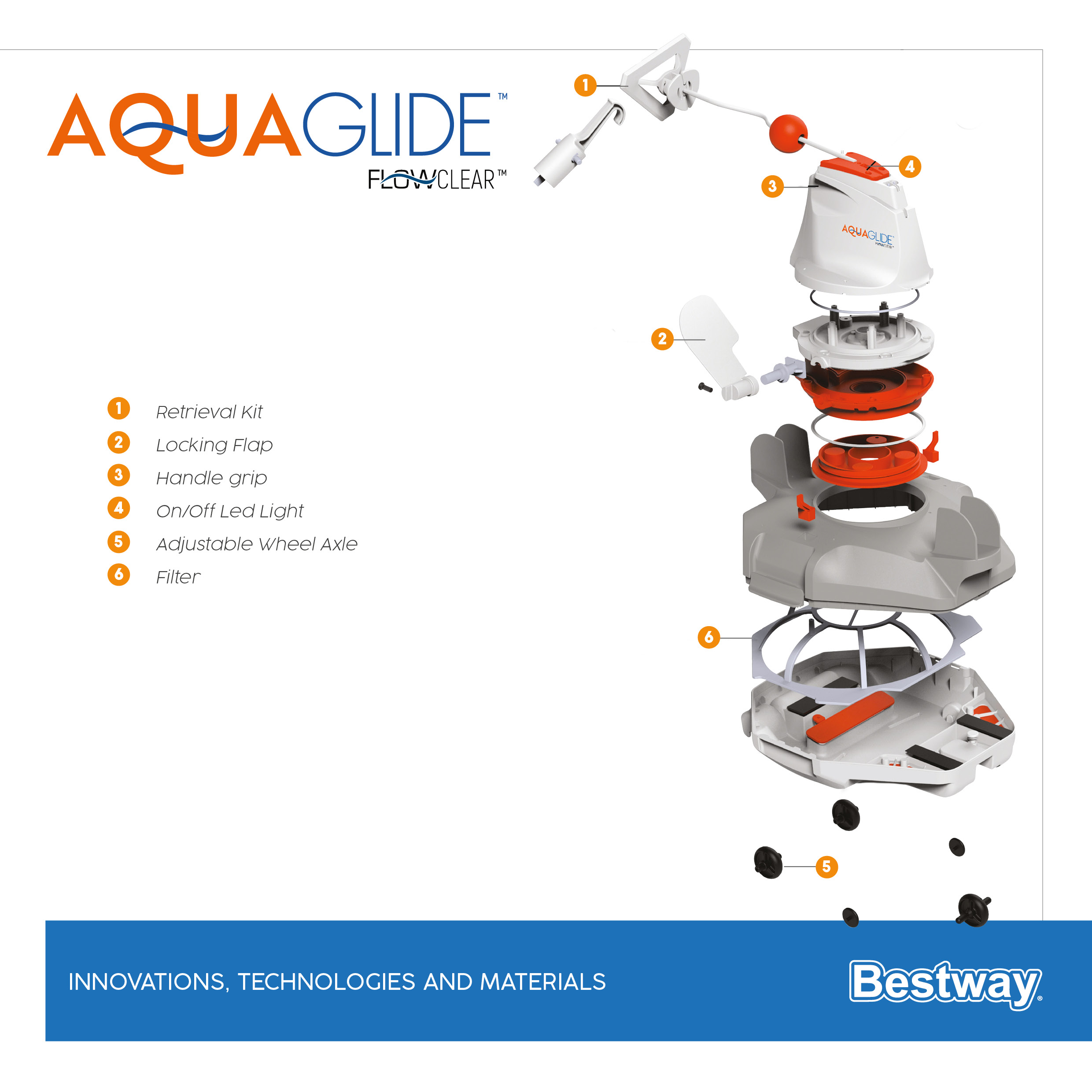 Flowclear™ autonomer Poolroboter AquaGlide™