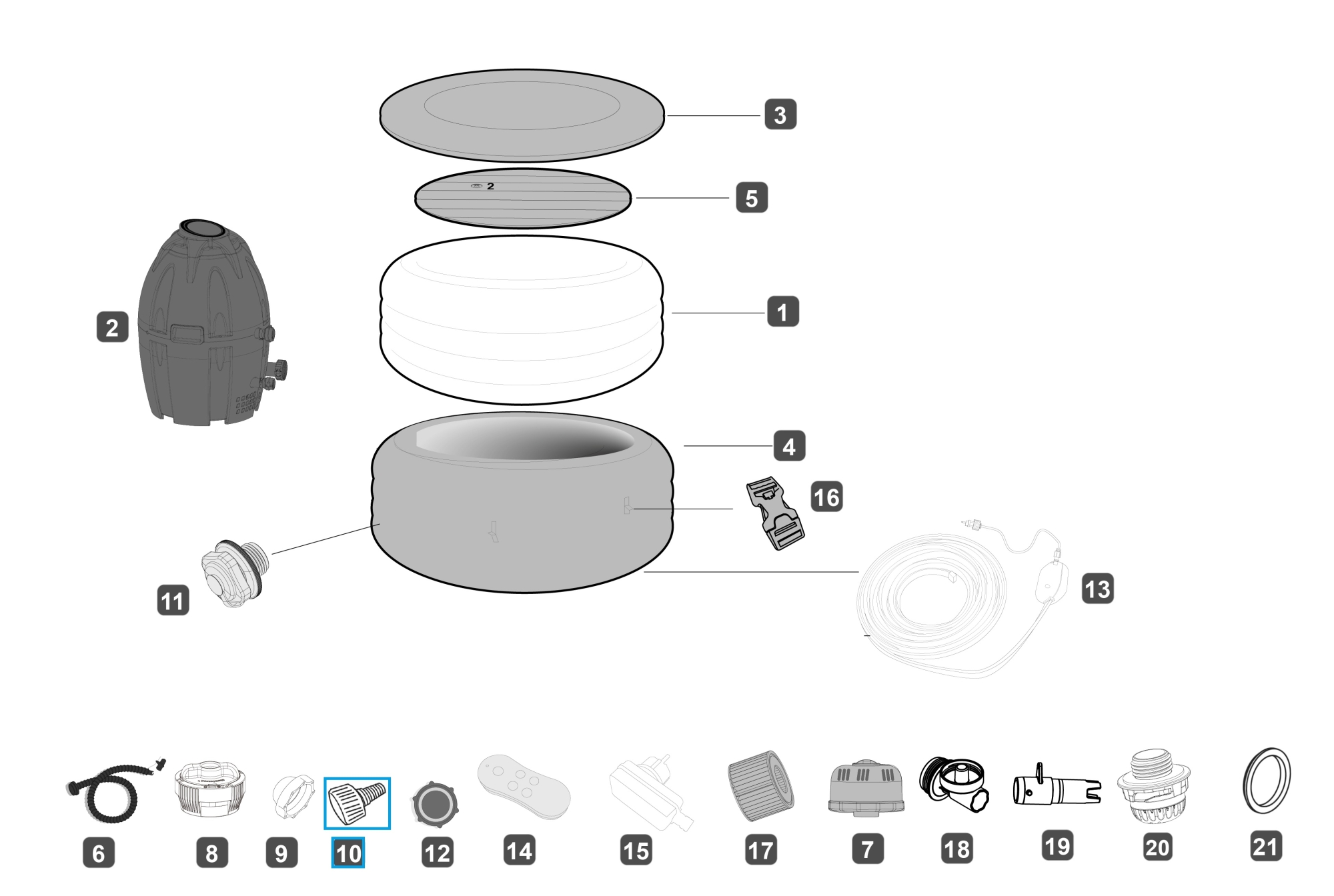 Bestway® Spare Part Drain valve adapter for  LAY-Z-SPA® Whirlpools (until 2020 | EU only) Bestway® Spare Part Drain valve adapter for  LAY-Z-SPA® Whirlpools (until 2020 | EU only)