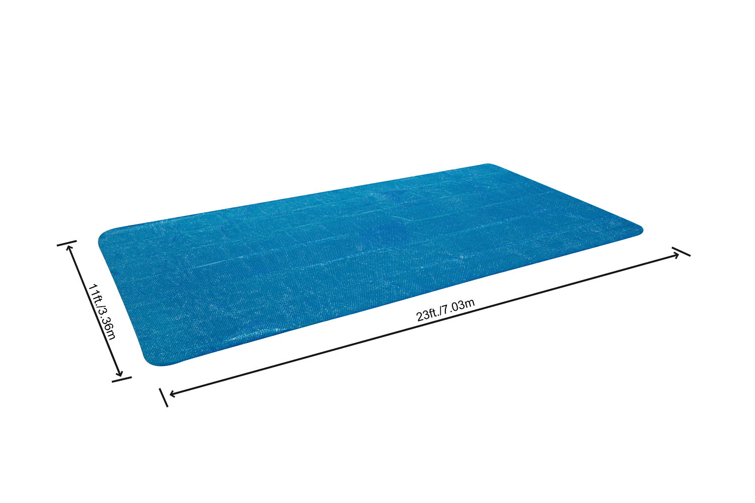 PE-Solarabdeckplane 703 x 336 cm, blau, eckig