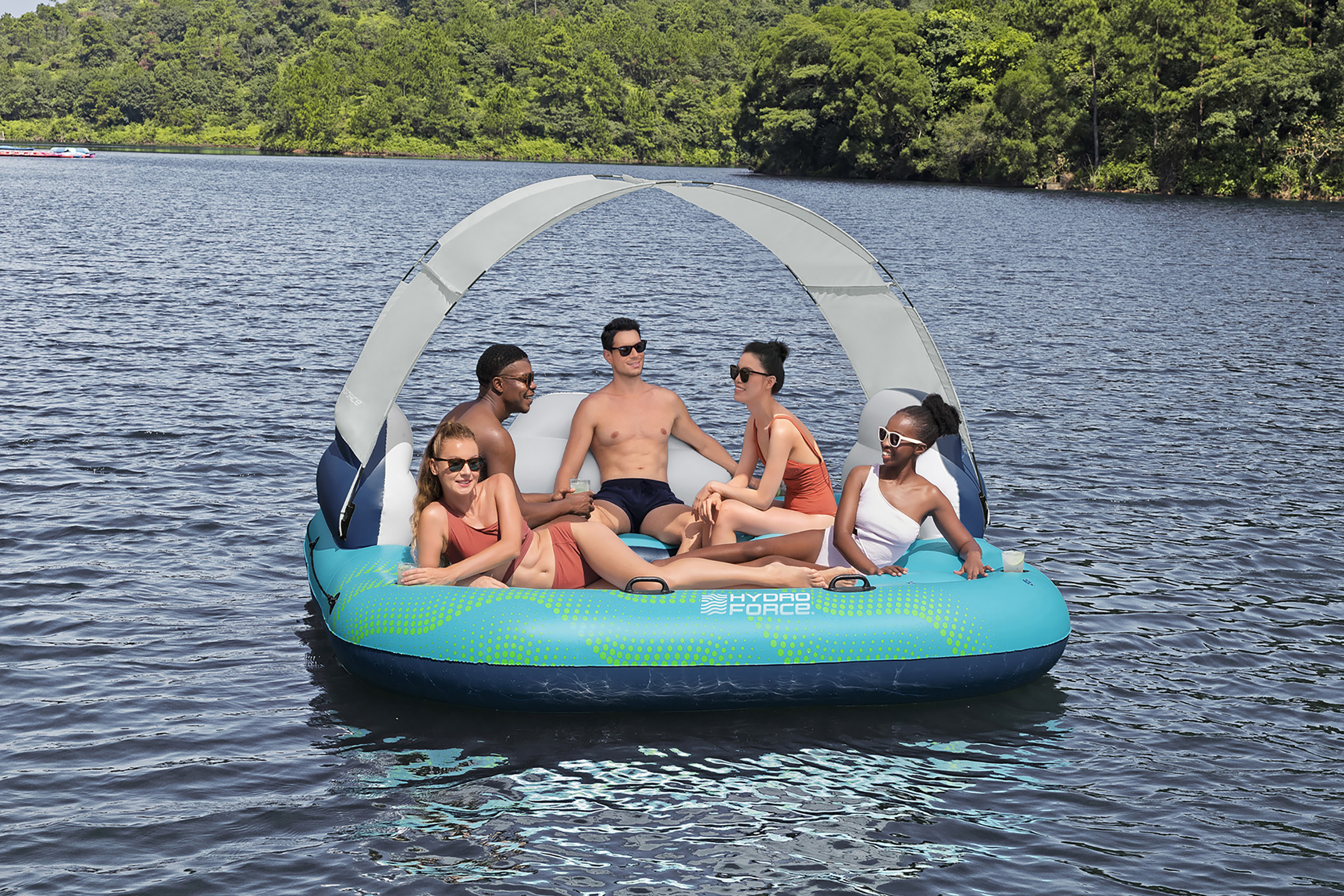Hydro Force®  5 Personen Badeinsel Sonnenlounge 280 x 257 x 81 cm