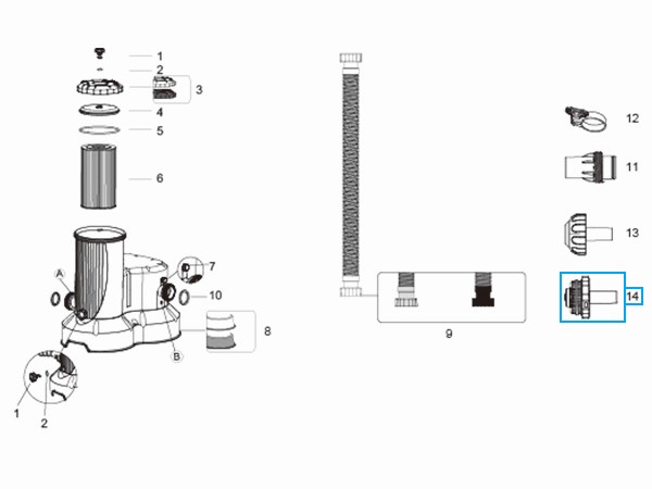 Bestway® Spare Part pool outlet strainer (grey / Ø 32 mm) for pools Bestway® Spare Part pool outlet strainer (grey / Ø 32 mm) for pools