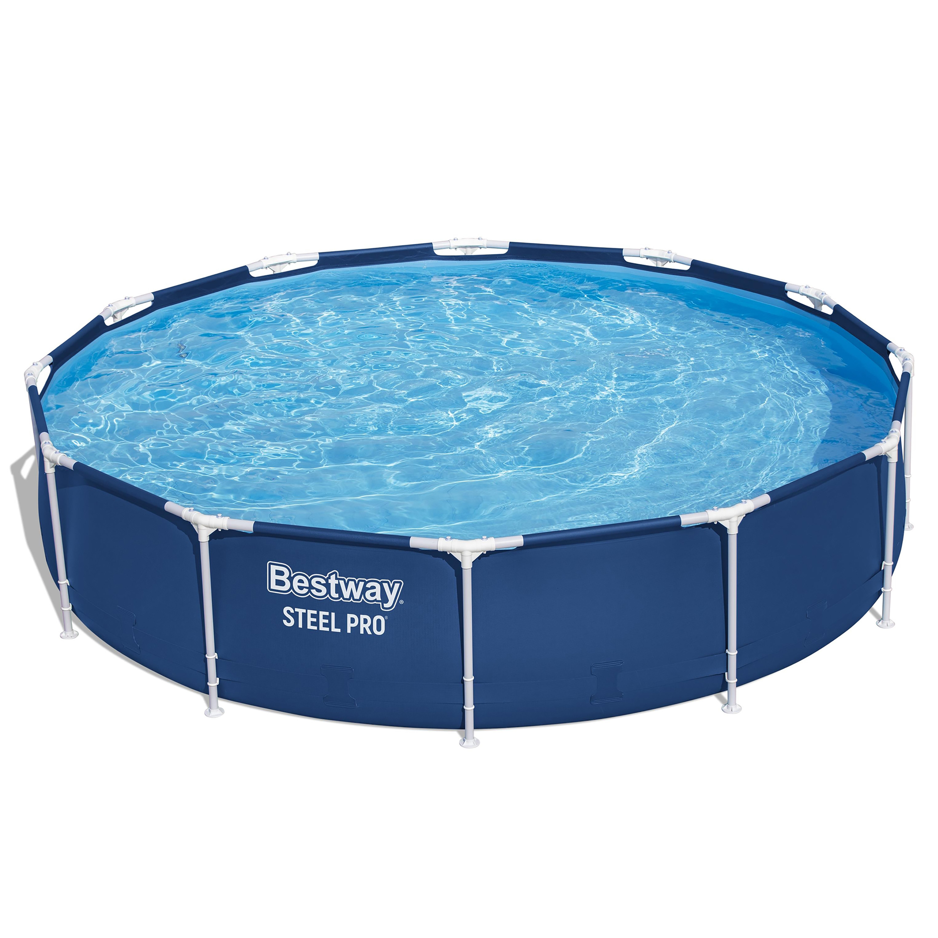 Steel Pro® Frame Pool Set mit Filterpumpe Ø 366 x 76 cm, dunkelblau, rund