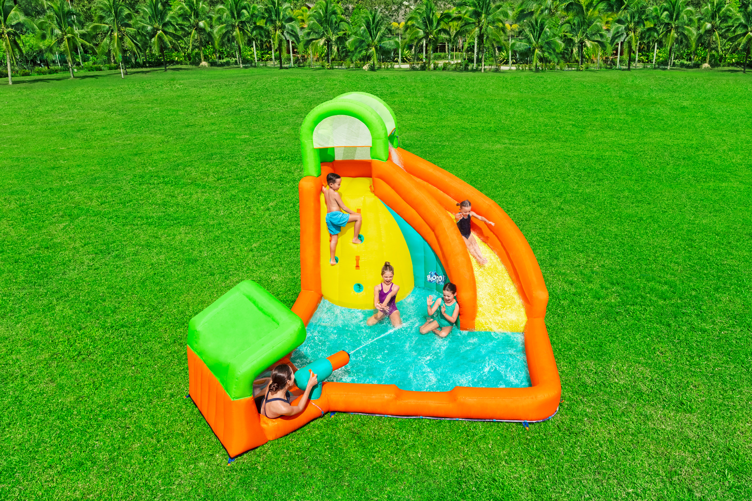 H2OGO!® Mega-Wasserpark mit Dauergebläse Canopy Cover™ 426 x 369 x 264 cm