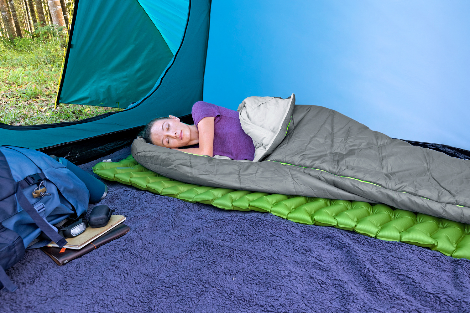 aufblasbare Single-XL-Isomatte WanderLite™ 198 x 71 x 6,5 cm