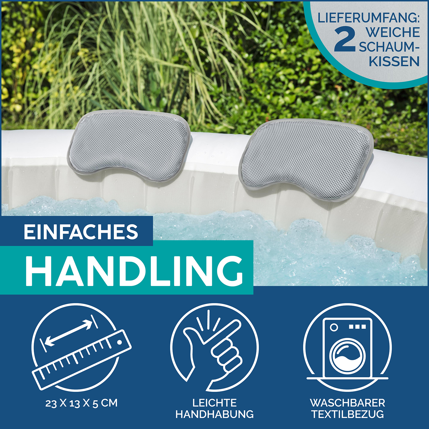LAY-Z-SPA® Xtras Gepolstertes Nackenkissen Set 23 x 13 x 5 cm