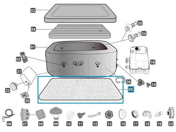 Bestway® Spare Part Ground Mat 205cm x 205cm for Lay-Z-Spa™