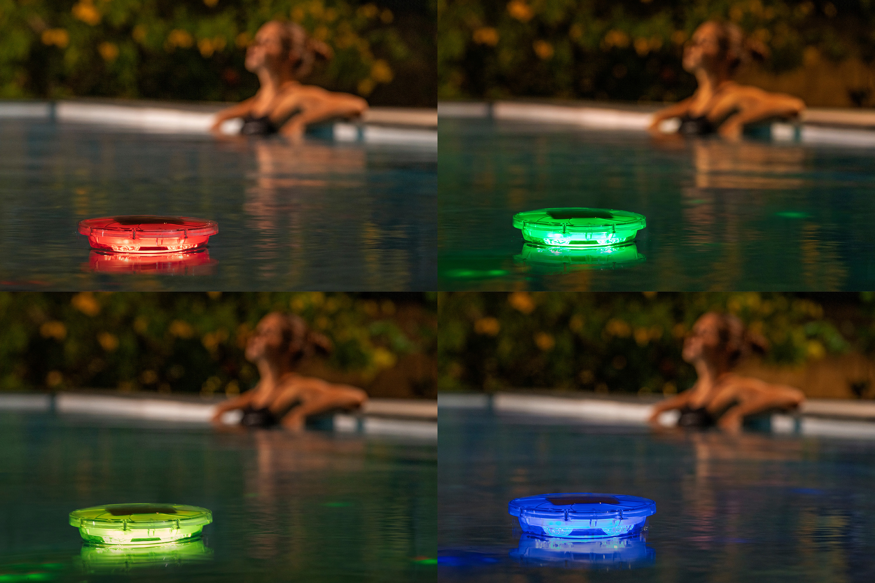 Dosierschwimmer SolarGlow™ mit solarbetriebenem LED Licht Ø 18 x 21,5 cm