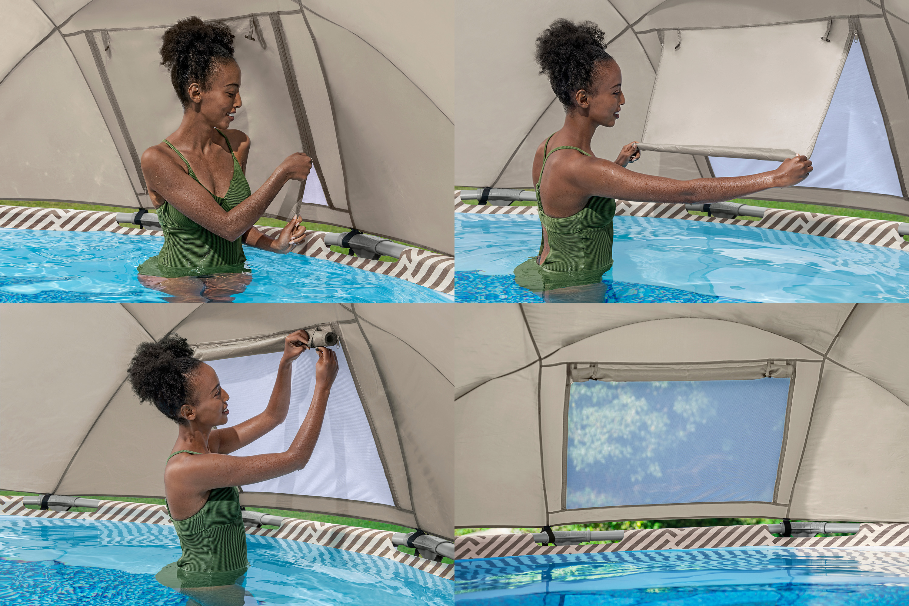 Steel Pro MAX™ Frame Pool Komplett Set mit Filterpumpe Ø 396 x 107 cm, Op Art-Design, rund