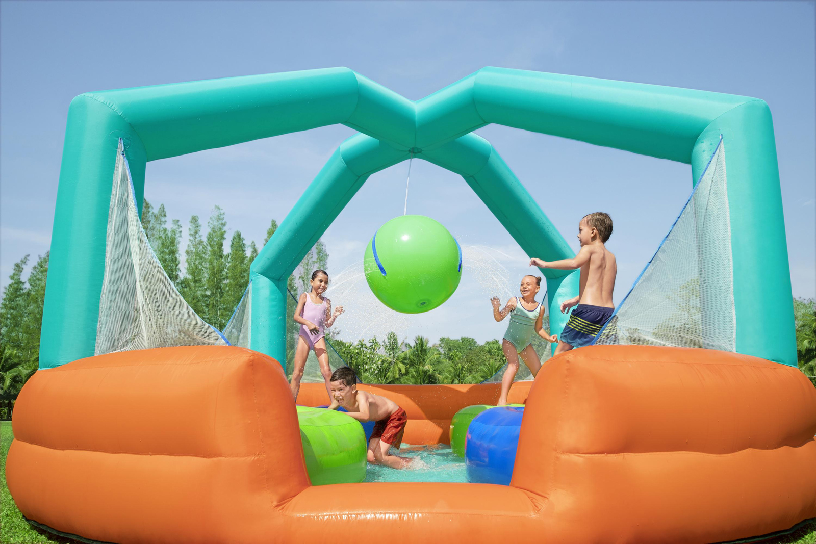 H2OGO! Wasserpark Dodge & Drench mit Dauergebläse 450 x 450 x 268 cm