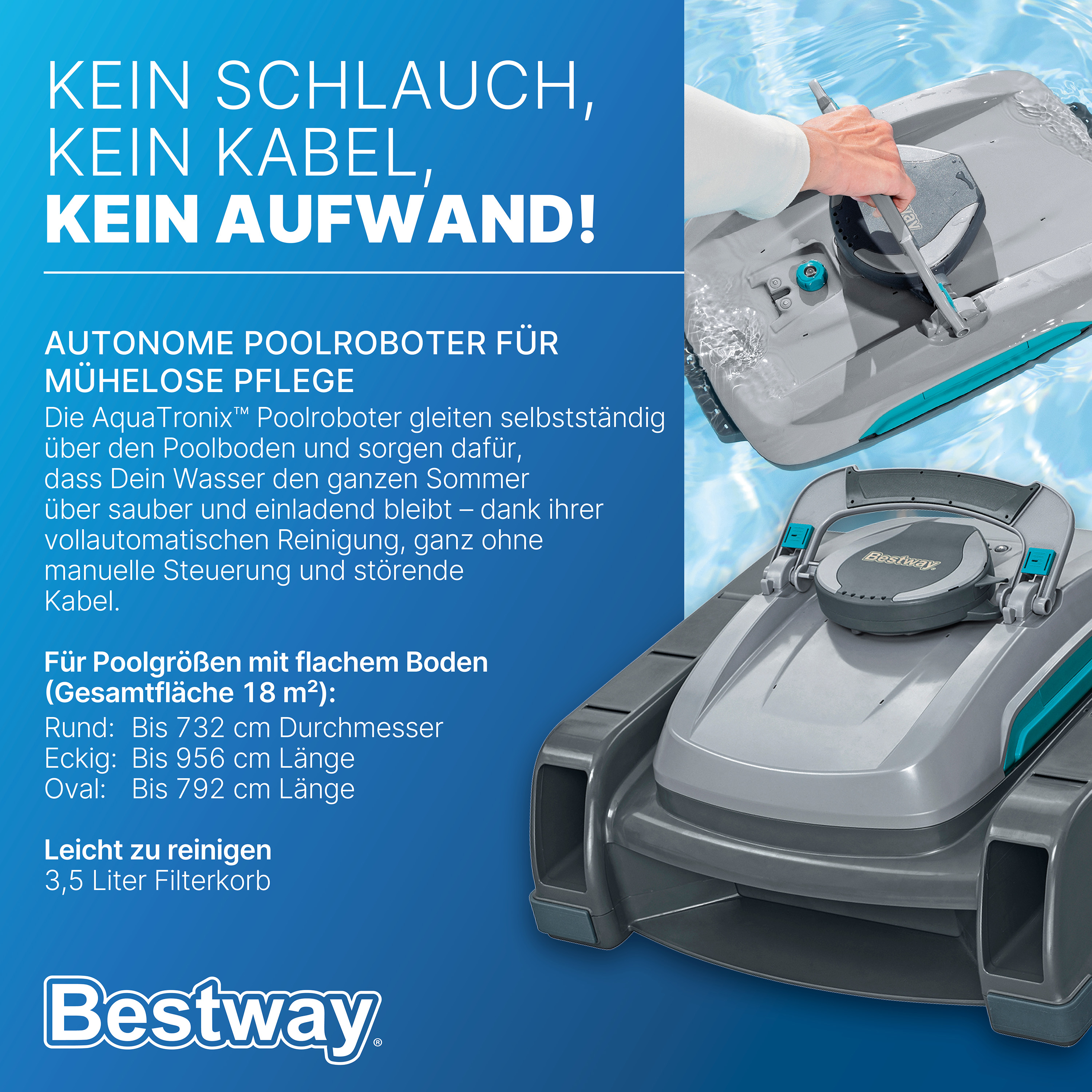Autonomer 2 in 1 Poolroboter AquaTronix™ G300 mit Oberflächenskimmer