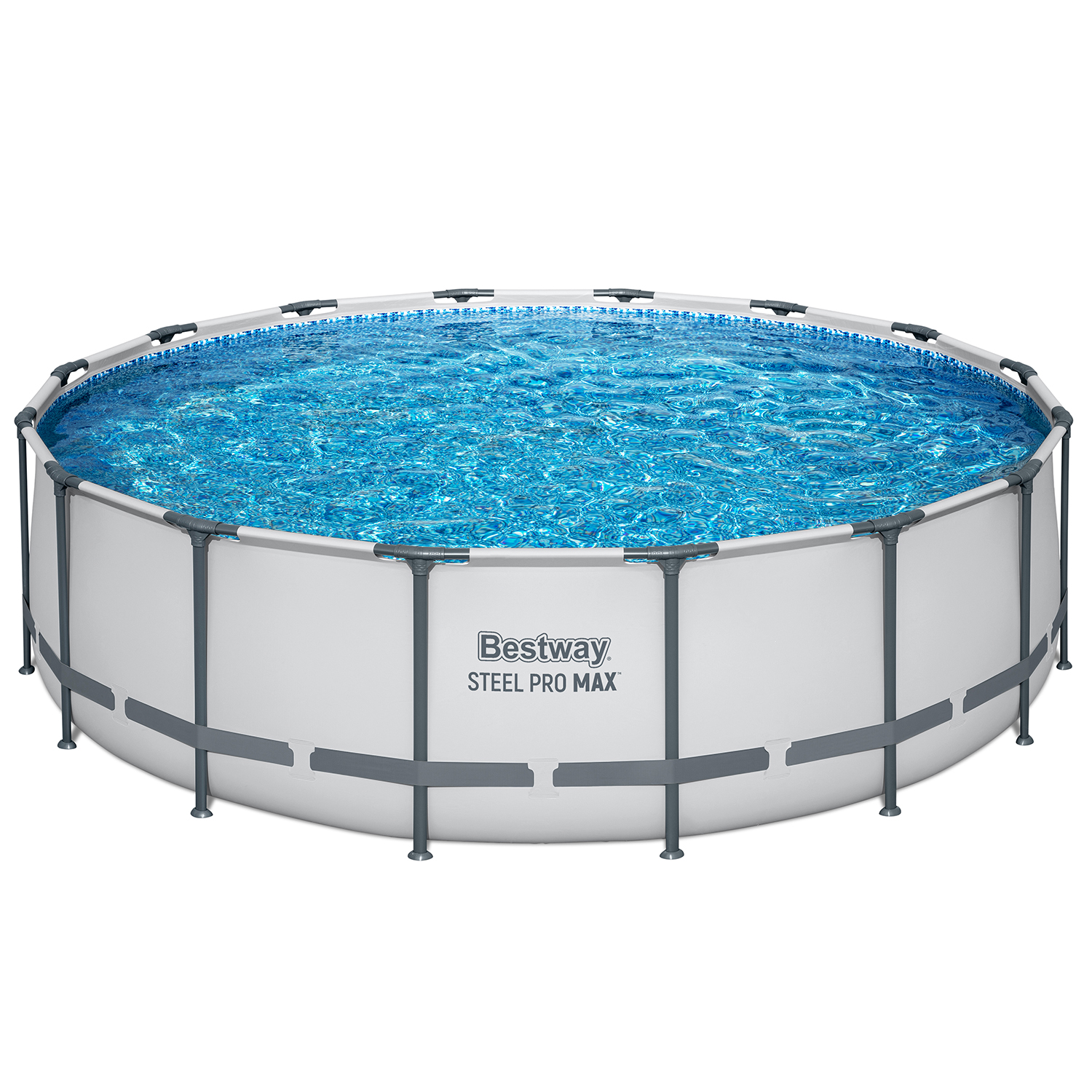 Steel Pro MAX™ Frame Pool Komplett Set mit Filterpumpe Ø 488 x 122 cm , lichtgrau, rund Steel Pro MAX™ Frame Pool Komplett Set mit Filterpumpe Ø 488 x 122 cm , lichtgrau, rund