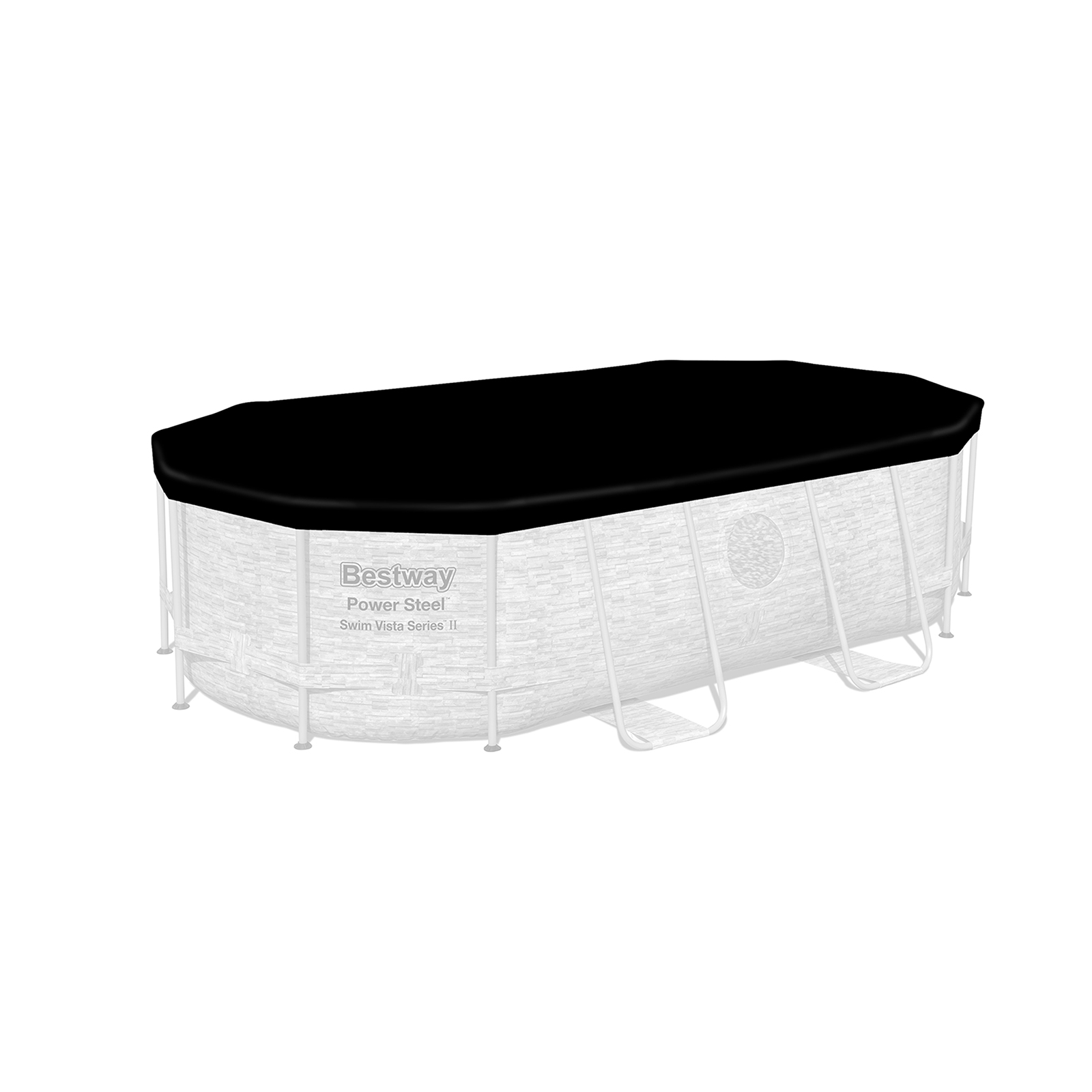 Bestway® Ersatzteil Abdeckplane (schwarz) für Power Steel™ Pools 427 x 250 x 100 cm, oval