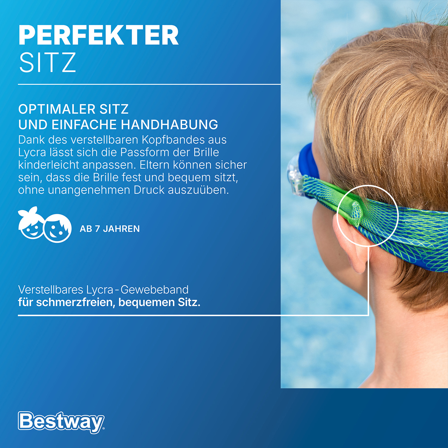 Schwimmbrille Splashflex™ ab 7 Jahren, Blau