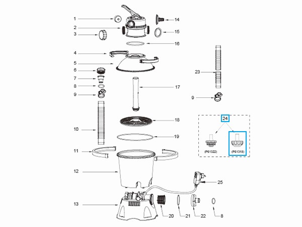 Bestway® Spare Part pool inlet strainer (grey / Ø 32 mm) for pools