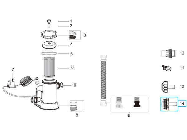 Bestway® Spare Part pool outlet strainer (grey / Ø 32 mm) for pools Bestway® Spare Part pool outlet strainer (grey / Ø 32 mm) for pools