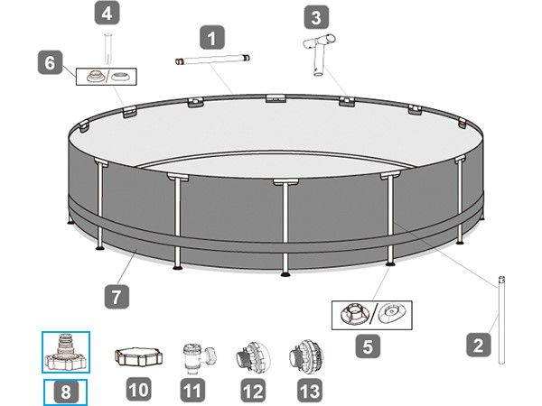 Bestway® Spare Part Drain valve adapter for Steel Pro™, Fast Set™ and Steel Pro MAX™Pools