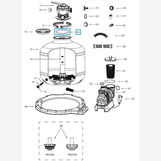 Bestway® Spare Part Top seal for various Flowclear™ sand filter unit