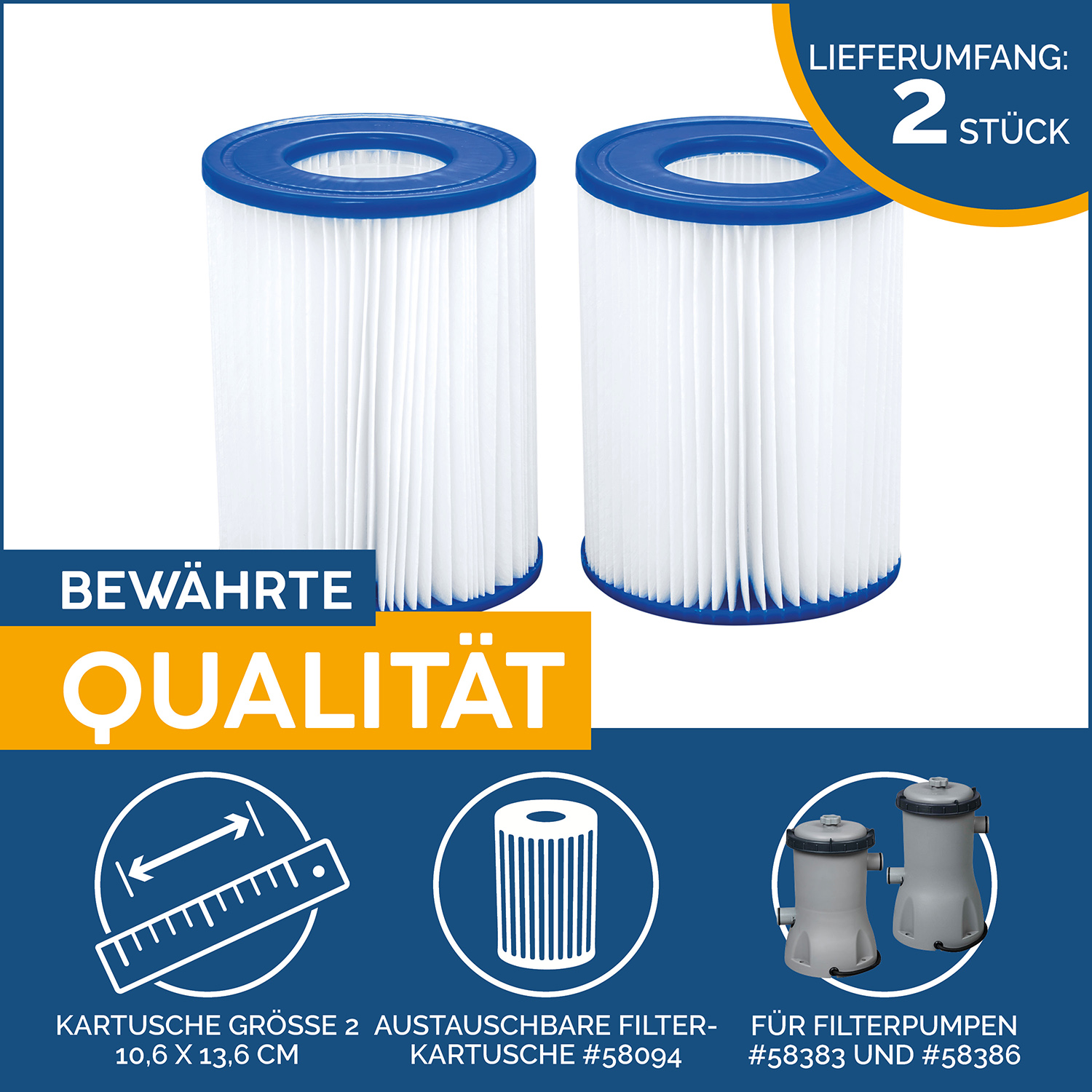 Filterkartusche Gr. II Doppelpack, 10,6 x 13,6 cm Filterkartusche Gr. II Doppelpack, 10,6 x 13,6 cm