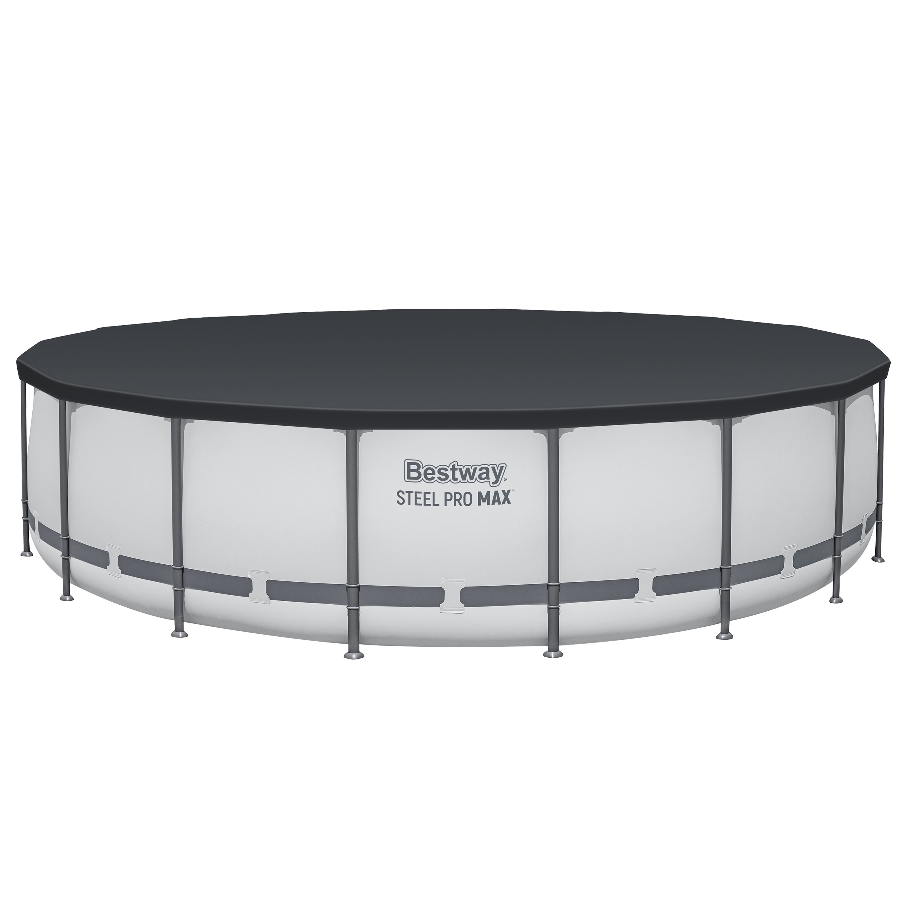 Steel Pro MAX™ Frame Pool Komplett Set mit Filterpumpe Ø 549 x 122 cm, lichtgrau, rund