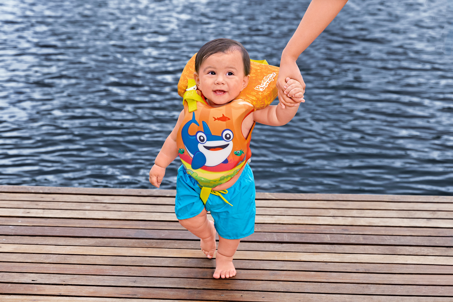 Puddle Jumper® Schwimmweste Kleiner Wal mit Textilbezug, 0-2 Jahre