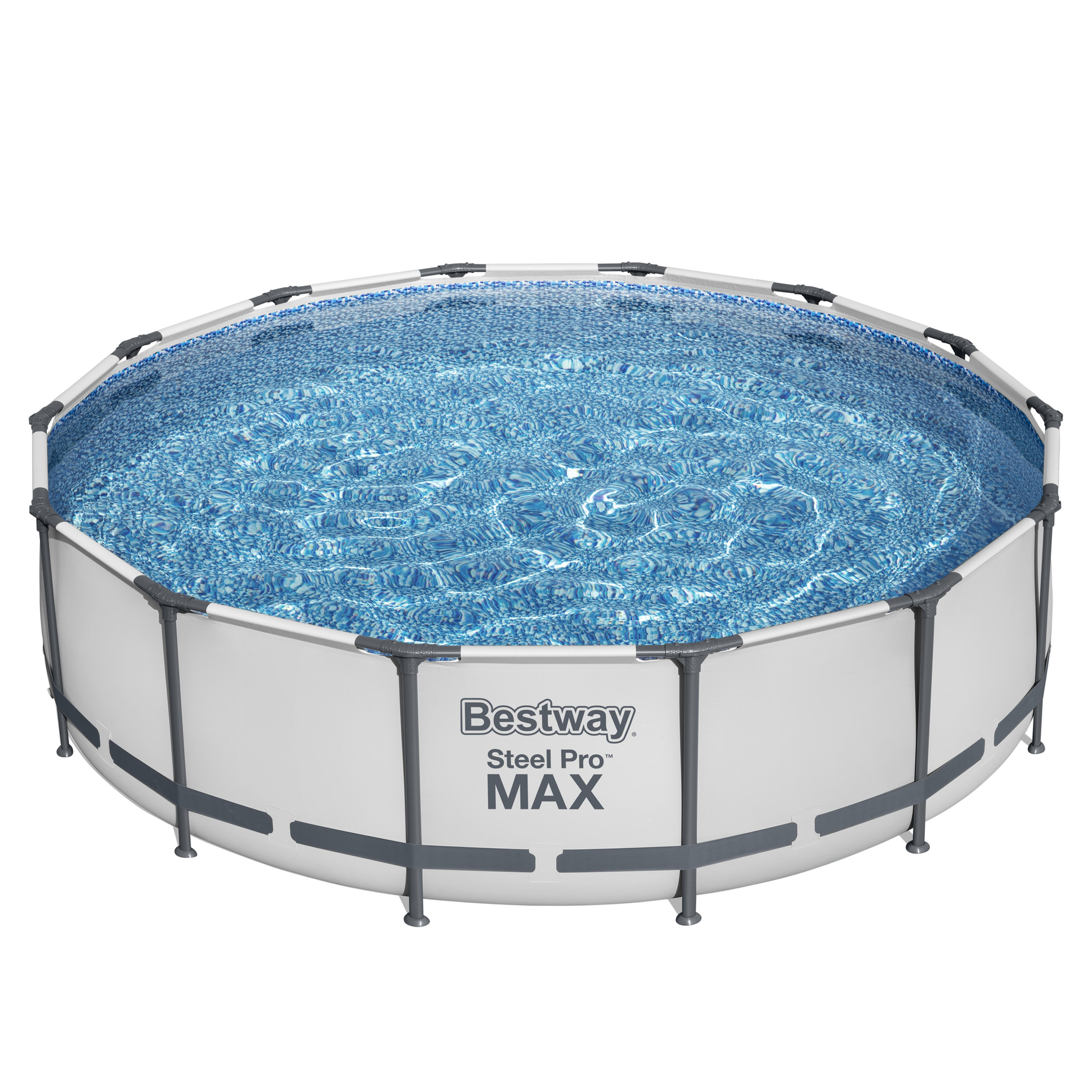Steel Pro MAX™ Frame Pool Komplett Set mit Filterpumpe Ø 427 x 107 cm, lichtgrau, rund