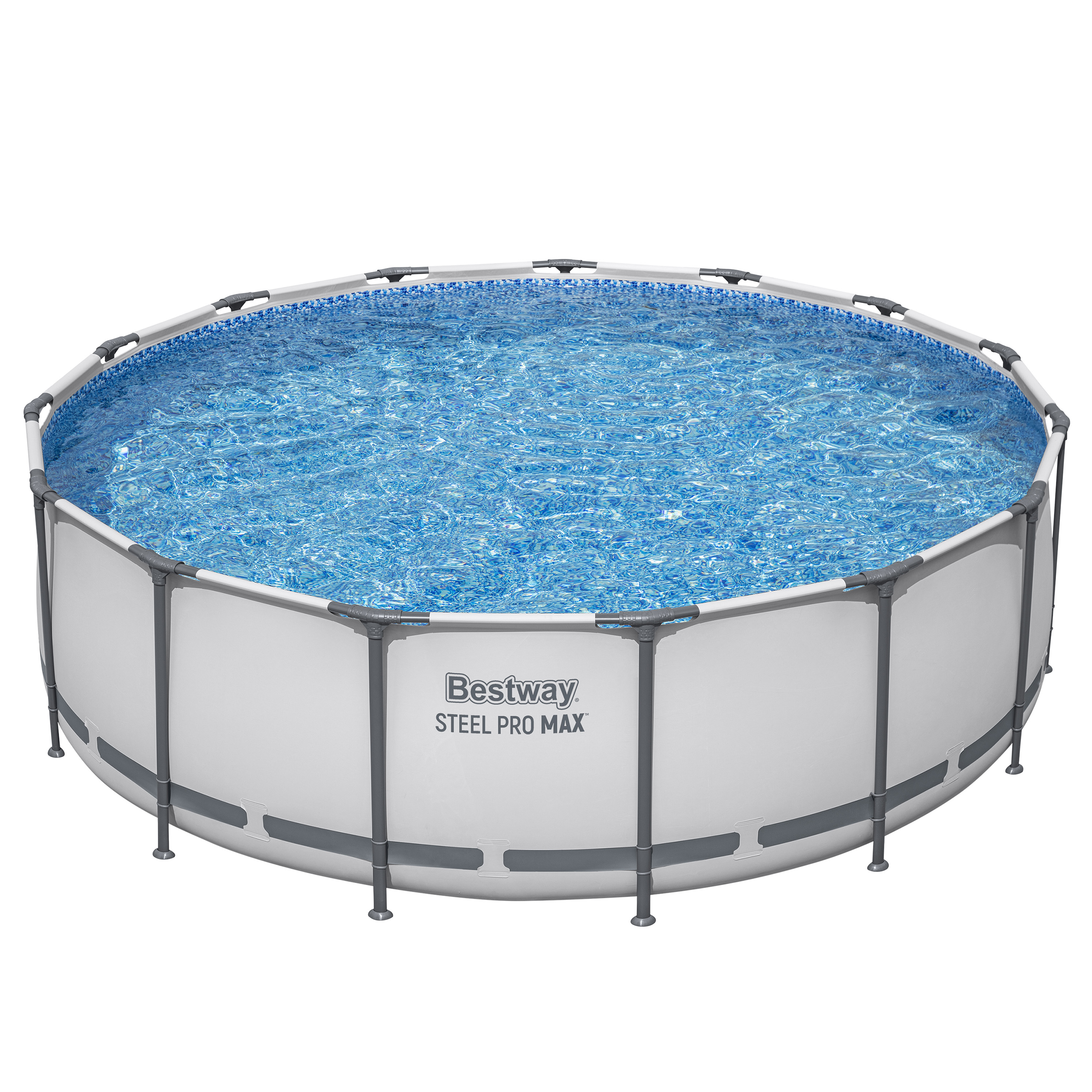 Steel Pro MAX™ Frame Pool Komplett Set mit Filterpumpe Ø 457 x 122 cm, lichtgrau, rund