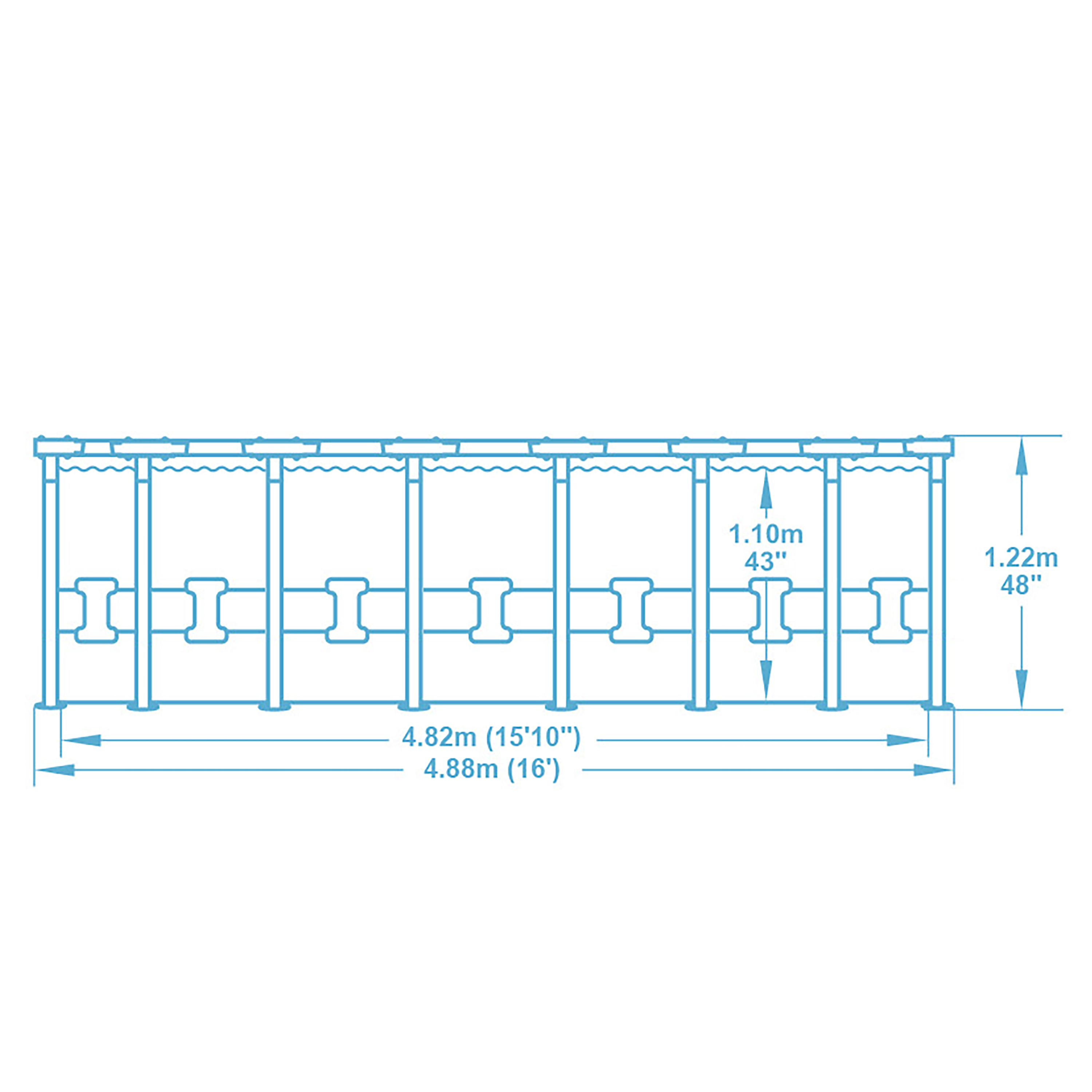 Power Steel™ Swim Vista Series™ Solo Pool ohne Zubehör  Ø 488 x 122 cm, Holz-Optik (Pinie), rund