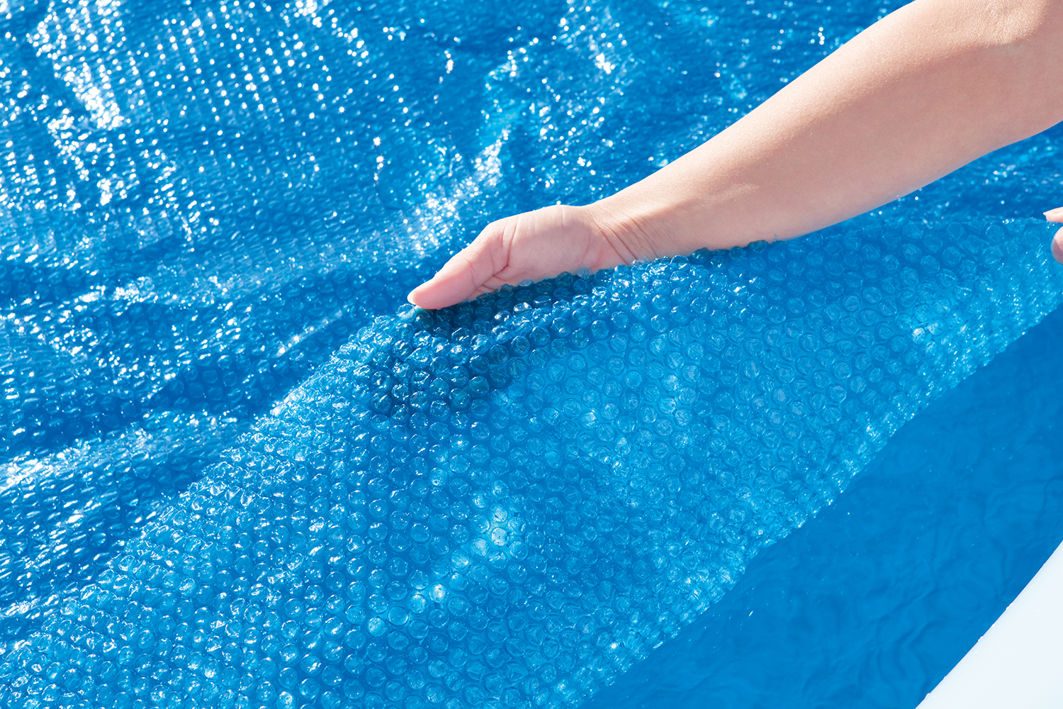 PE-Solarabdeckplane Ø 210 cm, blau, rund