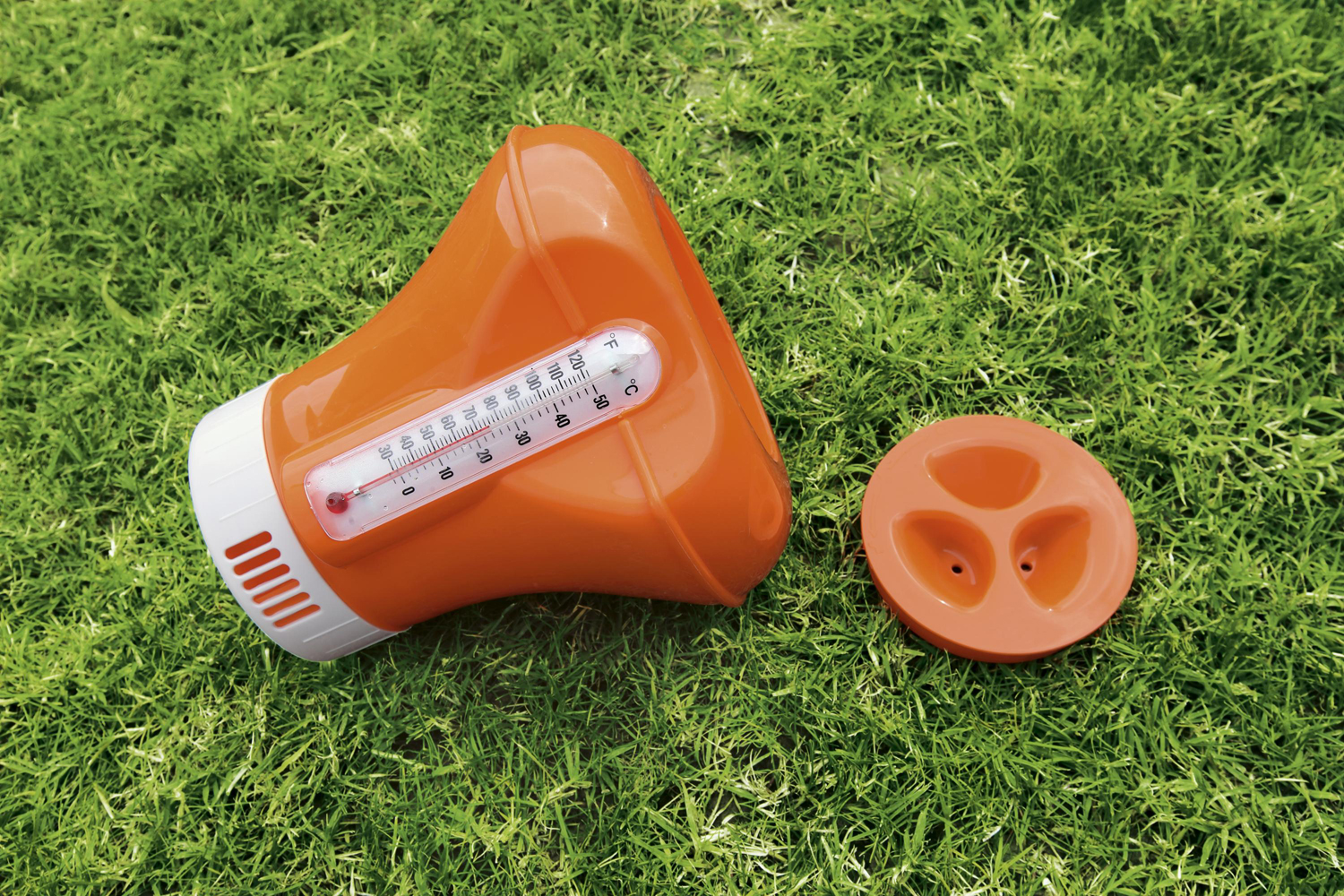 Flowclear Dosierschwimmer mit Thermometer sortiert